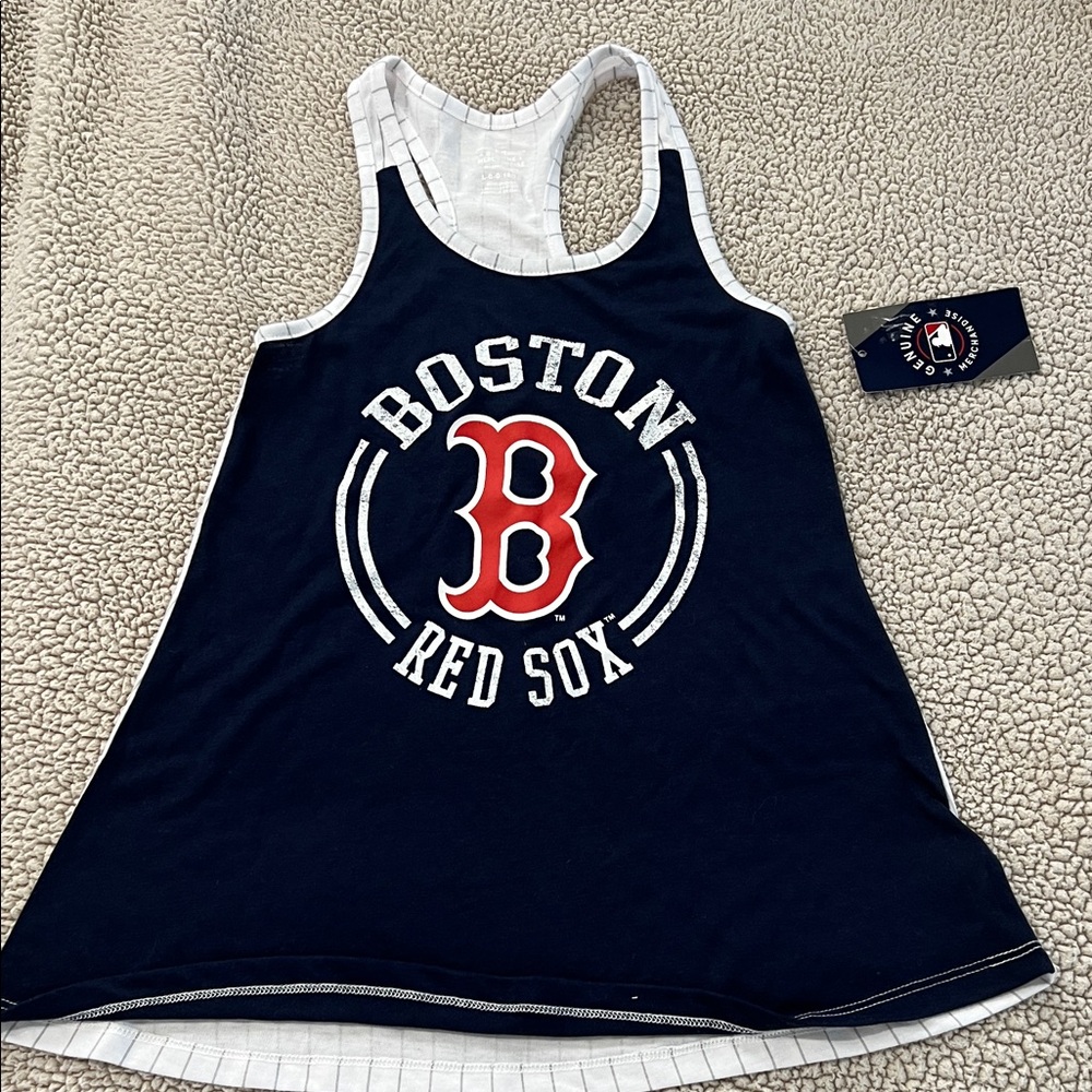 Genuine Merchandise White & Gray Striped Racerback Tank